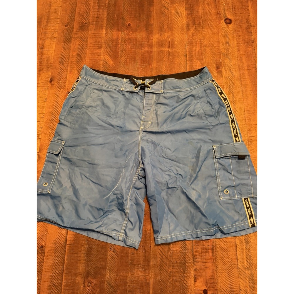 Pelagic Board Shorts Men's Fishing Swim Trunks Blue Fin Nylon Cargo 10" Size 40